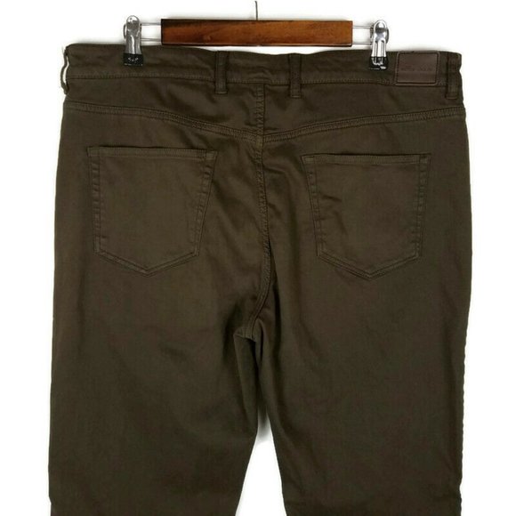 Peter Millar Mens Pants Size 36 Brown Soft Mid Rise Straight Leg Jeans Stretch - Picture 4 of 9